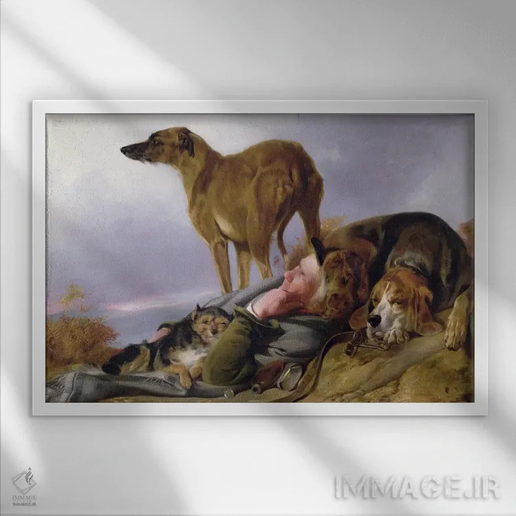 تابلو اولین نگهبانی اثر ریچارد انسدل - نمای قابدار سفید