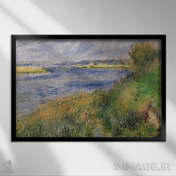 تابلو Champrosay, 1876,ساحل رود سن، شامپروزه، ۱۸۷۶ اثر پیر-اوگوست رنوار - نمای قابدار مشکی