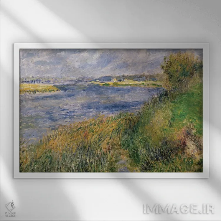 تابلو Champrosay, 1876,ساحل رود سن، شامپروزه، ۱۸۷۶ اثر پیر-اوگوست رنوار - نمای قابدار سفید