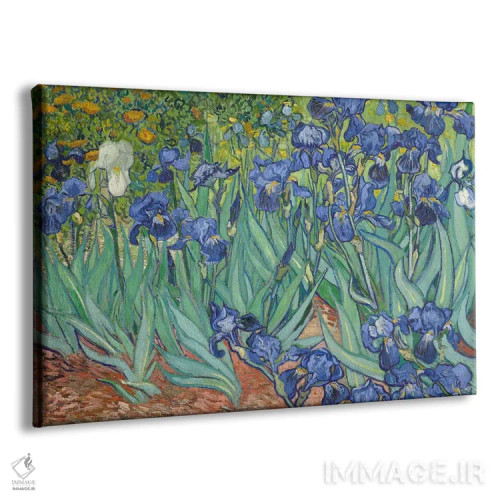 تابلو زنبقها، ۱۸۸۹ اثر ونسان ون گوگ (نقاش مشهور هلندی پستامپرسیونیسم) - نمای پرسپکتیو محصول