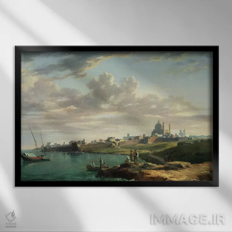 تابلو نمایی از مونتهویدئو (اروگوئه) اثر ویلیام مارلو - نمای قابدار مشکی