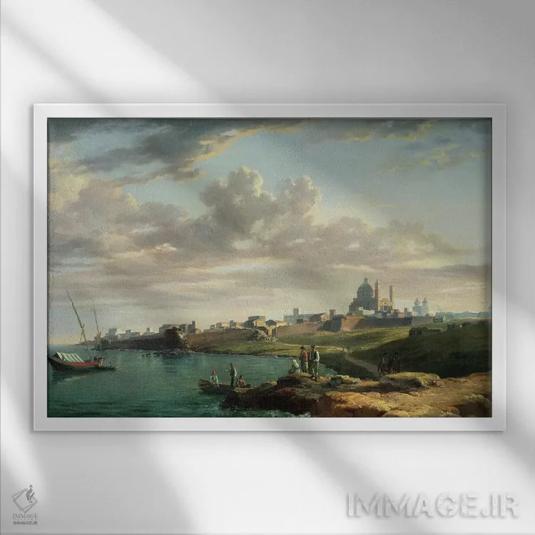 تابلو نمایی از مونتهویدئو (اروگوئه) اثر ویلیام مارلو - نمای قابدار سفید