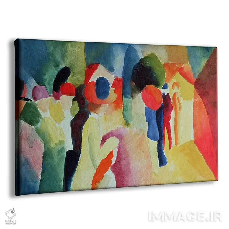 تابلو زن با کت زرد، ۱۹۱۳ اثر آگوست ماکه (نقاش اکسپرسیونیست آلمانی) - نمای پرسپکتیو محصول