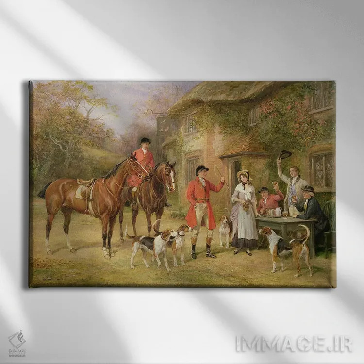 تابلو دیدار در مهمانخانه سه کبوتر اثر هیوود هاردی - نمای روبهرو روی دیوار