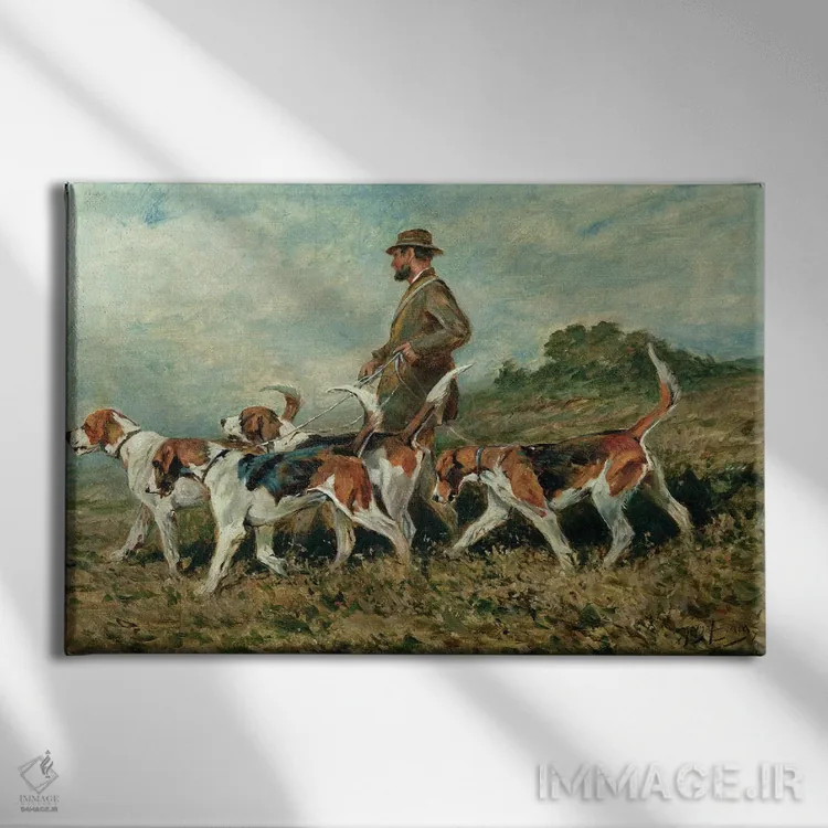 تابلو تمرین شکار اثر جان امس - نمای روبهرو روی دیوار