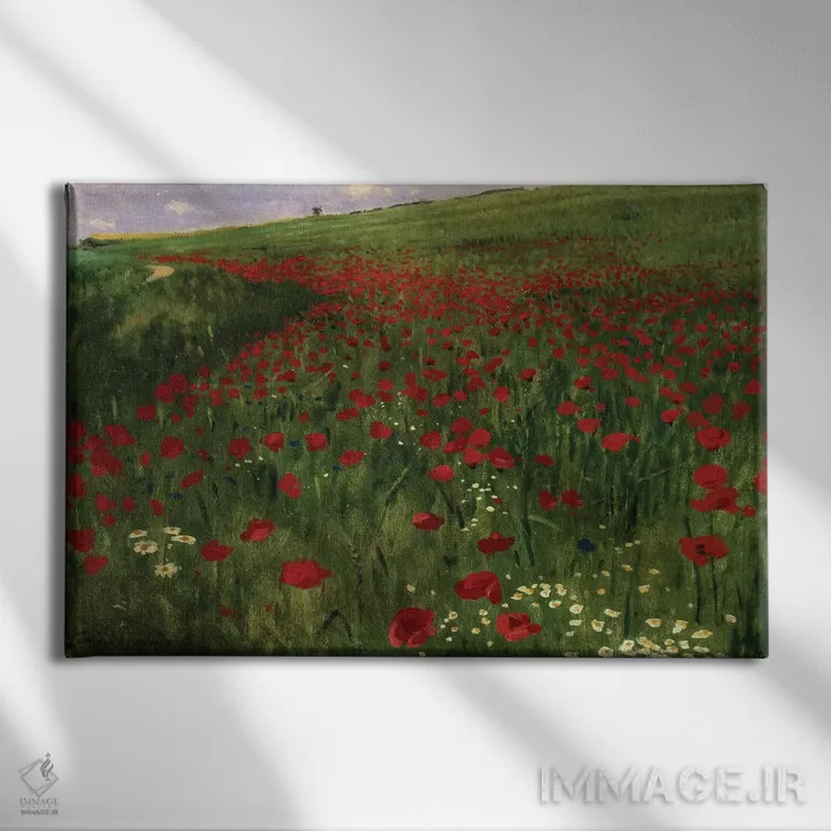 تابلو 1896,دشت شقایق، ۱۸۹۶ اثر پال سینیـئی مرسه - نمای روبهرو روی دیوار
