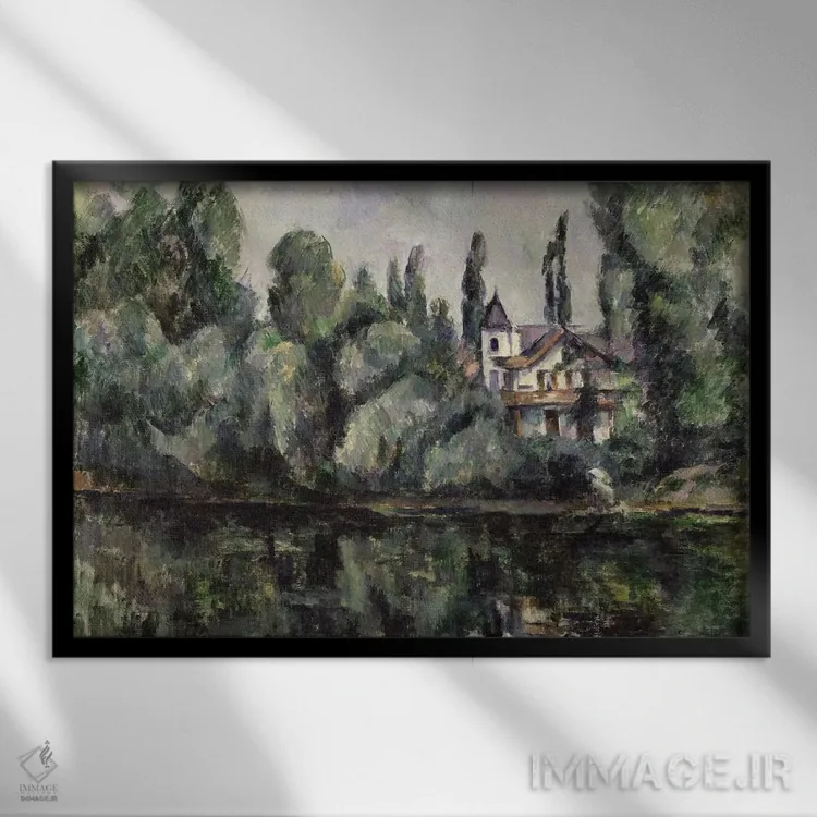 تابلو 1888,سواحل رود مارن، ۱۸۸۸ اثر پل سزان - نمای قابدار مشکی