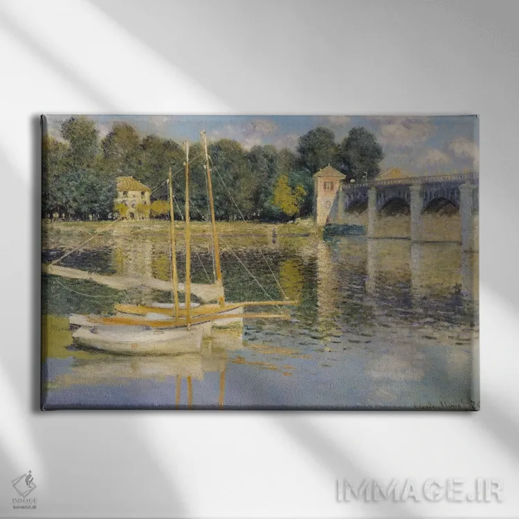 تابلو 1874,پل آرژانتوی، ۱۸۷۴ اثر کلود مونه (نقاش معروف فرانسوی) - نمای روبهرو روی دیوار