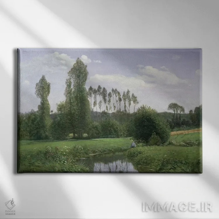 تابلو 1858,نمایی در روئل، ۱۸۵۸ اثر کلود مونه (نقاش معروف فرانسوی) - نمای روبهرو روی دیوار