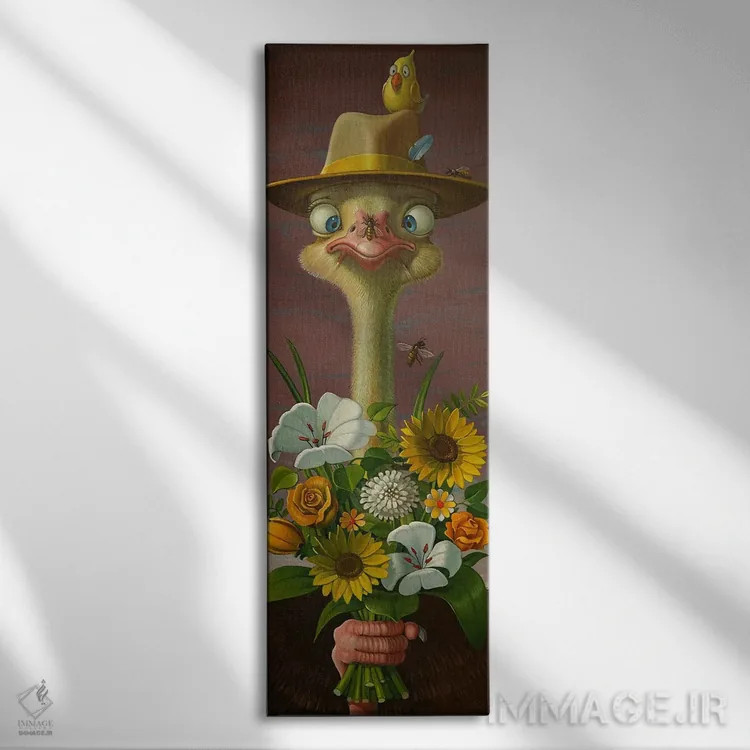 تابلو با گلها بگو اثر فرانک وارمدام - نمای روبهرو روی دیوار