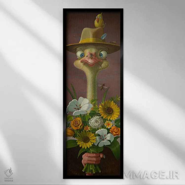 تابلو با گلها بگو اثر فرانک وارمدام - نمای قابدار مشکی