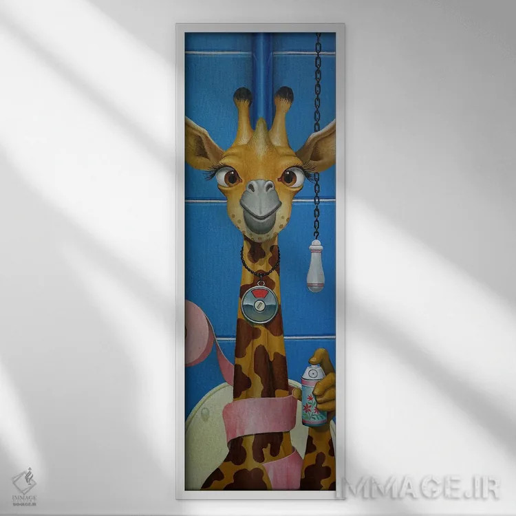 تابلو خدمتکار دستشویی اثر فرانک وارمدام - نمای قابدار سفید