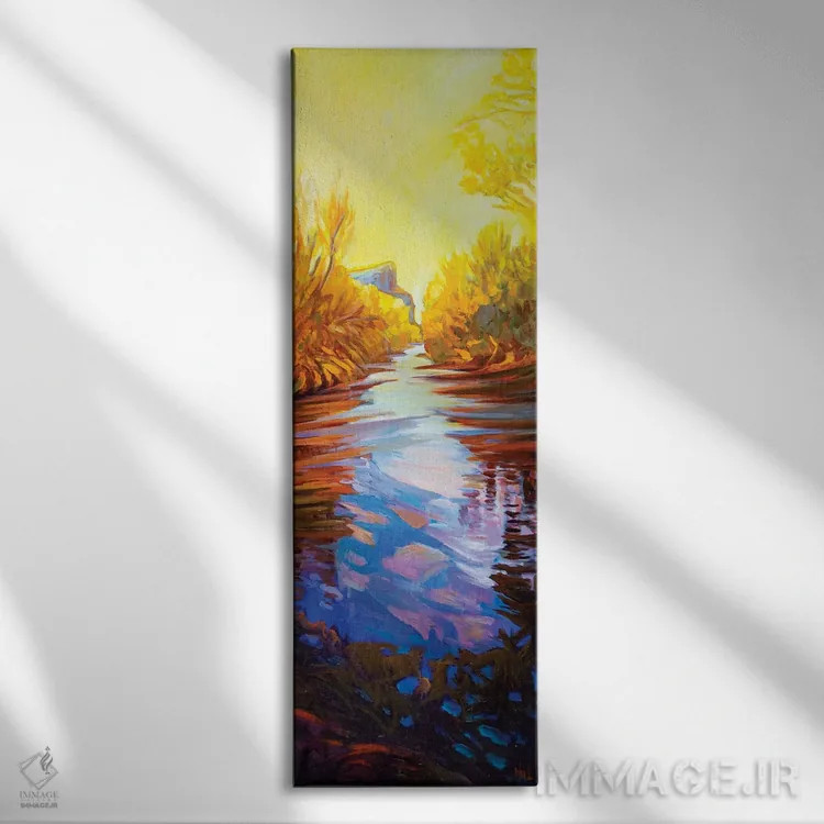 تابلو انعکاسهای پاییزی اثر گرگ هایل - نمای روبهرو روی دیوار