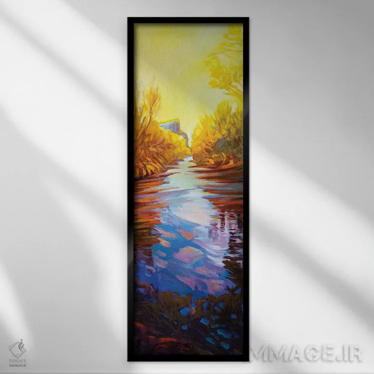 تابلو انعکاسهای پاییزی اثر گرگ هایل - نمای قابدار مشکی