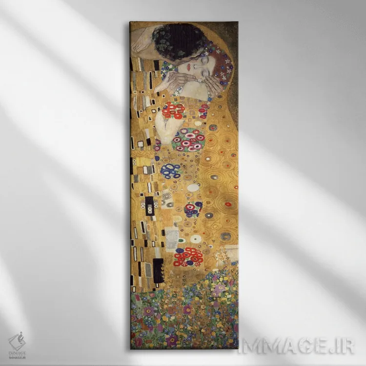 تابلو بوسه، برش عمودی اثر گوستاو کلیمت - نمای روبهرو روی دیوار