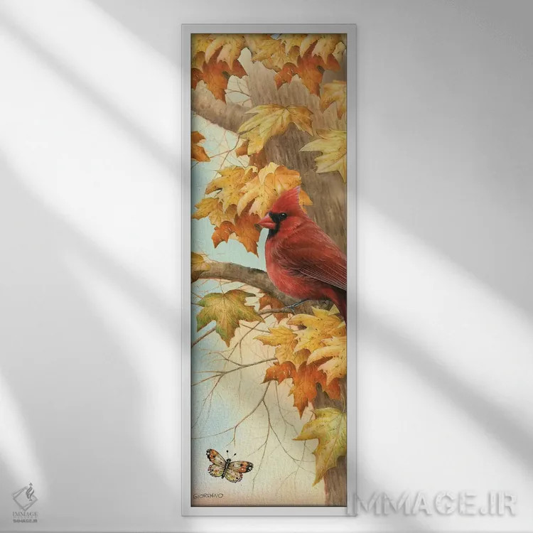 تابلو یاقوت پاییزی اثر جوردانو استودیو (استودیوی هنری) - نمای قابدار سفید