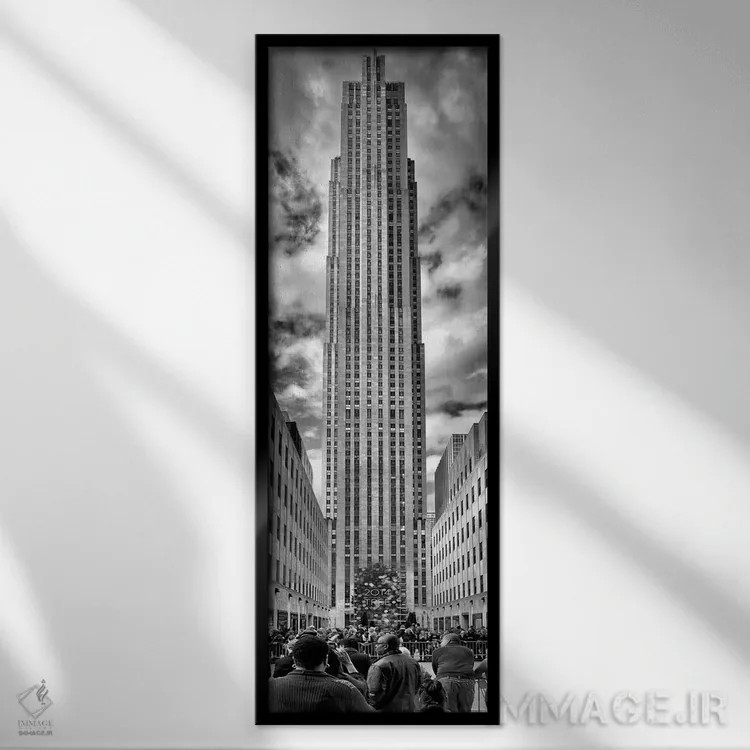 تابلو پانورامای راکفلر اثر گلاوکو منهالی - نمای قابدار مشکی