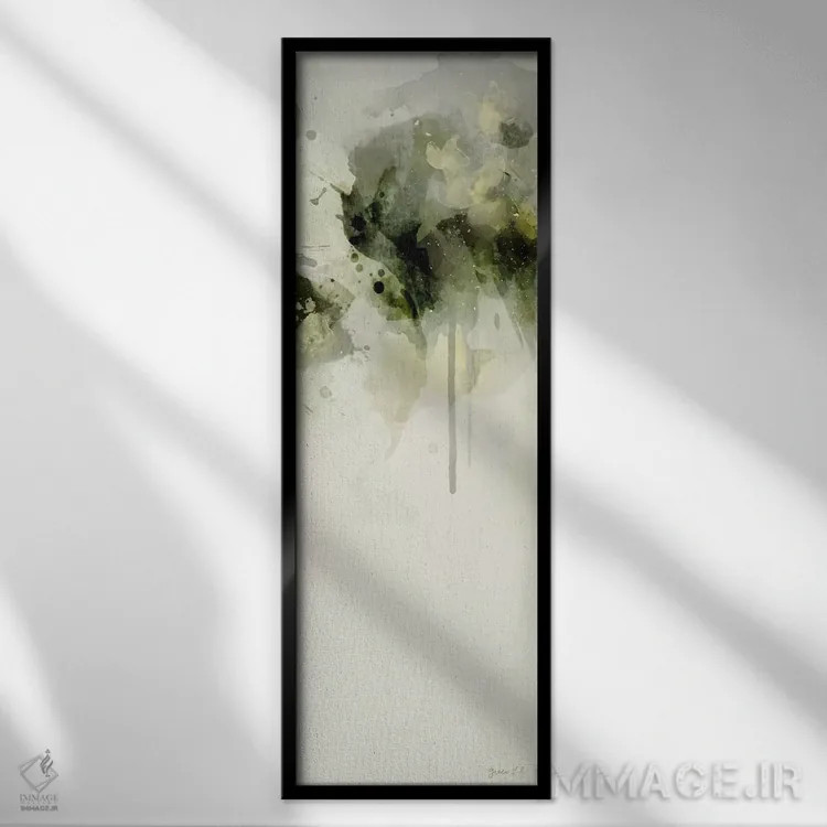 تابلو صبح انتزاعی مهآلود ۲ اثر گرین لیلی (برند هنری) - نمای قابدار مشکی