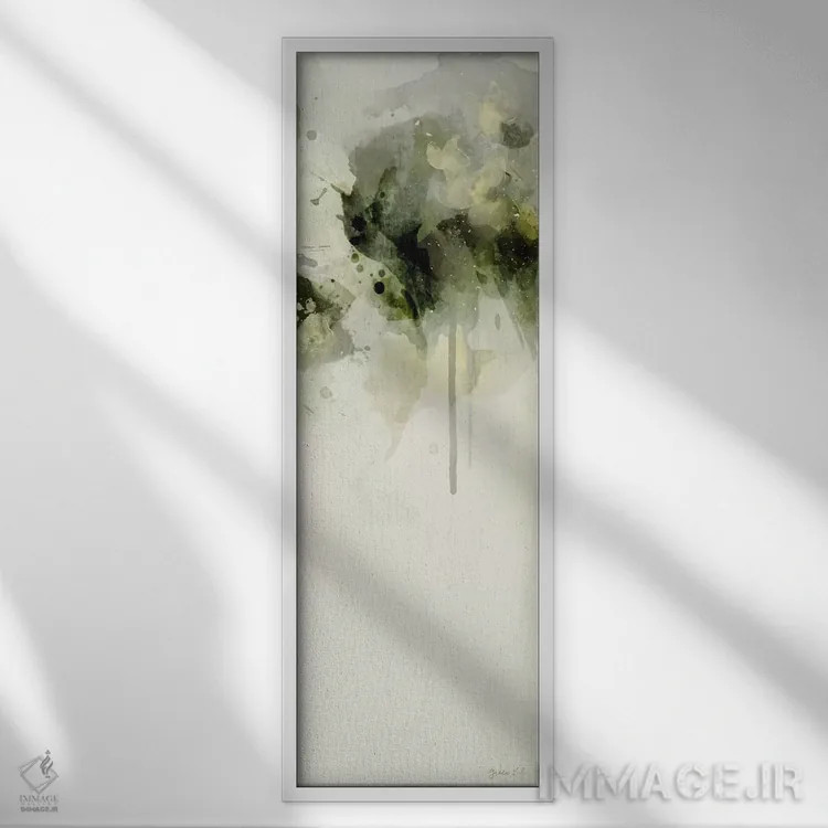 تابلو صبح انتزاعی مهآلود ۲ اثر گرین لیلی (برند هنری) - نمای قابدار سفید