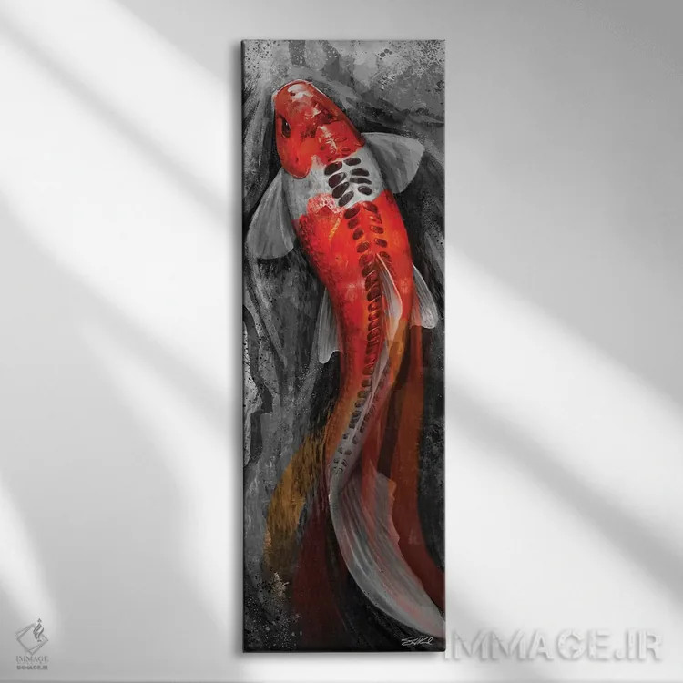 تابلو کوی جاری (ماهی ژاپنی) اثر استیو گود - نمای روبهرو روی دیوار
