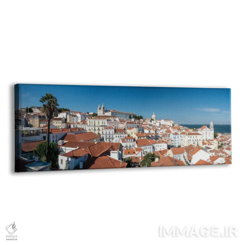 تابلو پانورامای شهر قدیمی لیسبون، پرتغال اثر جورج اوزه - نمای پرسپکتیو محصول