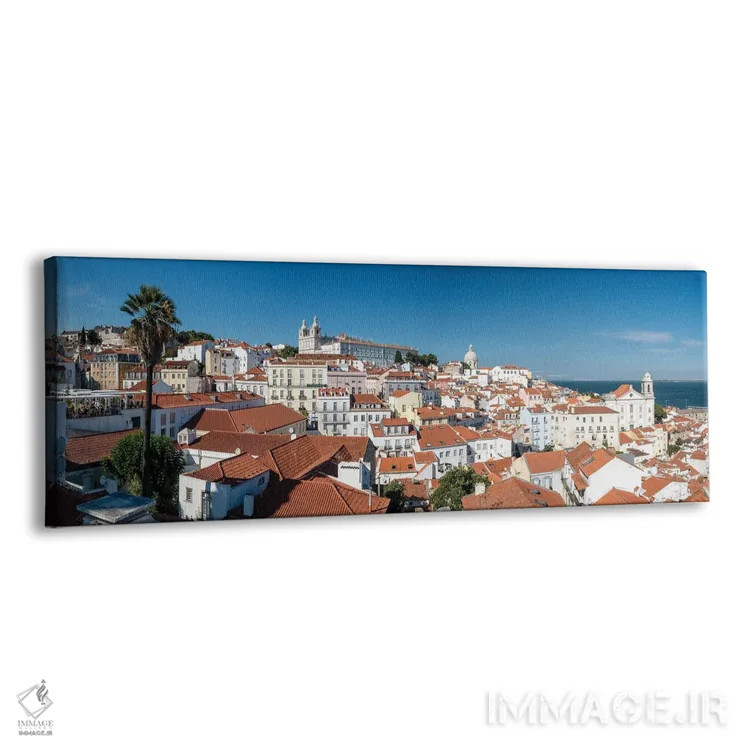 تابلو پانورامای شهر قدیمی لیسبون، پرتغال اثر جورج اوزه - نمای پرسپکتیو محصول