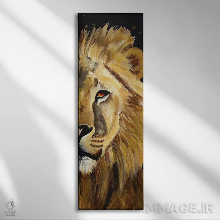 تابلو نیمرخ شیر اثر چلسیا گودریچ - نمای روبهرو روی دیوار