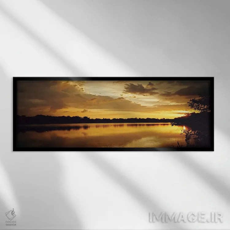 تابلو غروب زرد اثر گیل پک - نمای قابدار مشکی