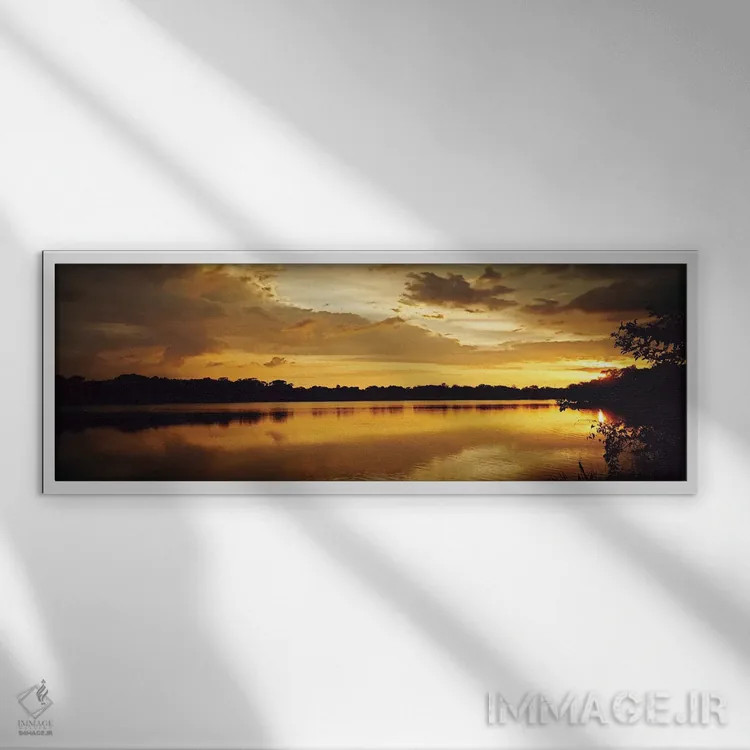 تابلو غروب زرد اثر گیل پک - نمای قابدار سفید