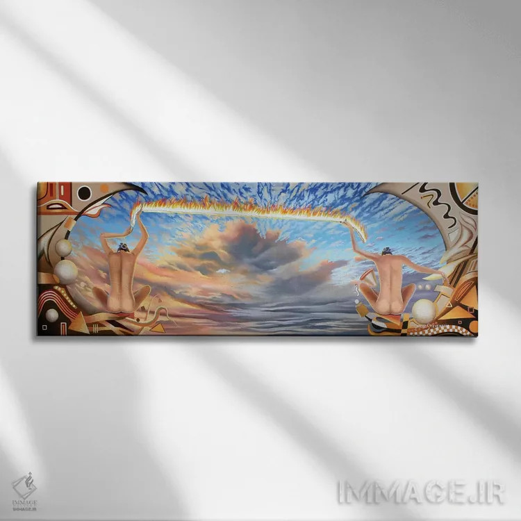 تابلو پل زدن بر فاصله اثر گرائیم استیونسون - نمای روبهرو روی دیوار