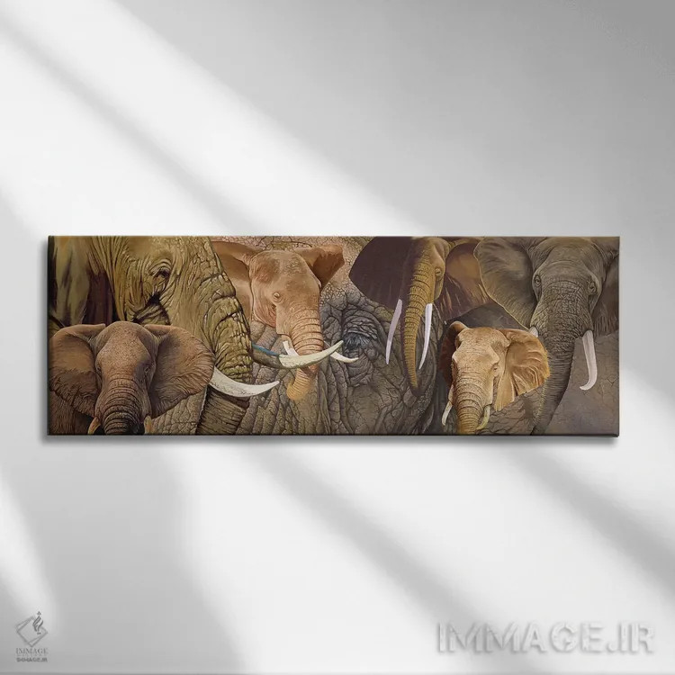 تابلو فیل بلند (نام خاص) اثر گرائیم استیونسون - نمای روبهرو روی دیوار