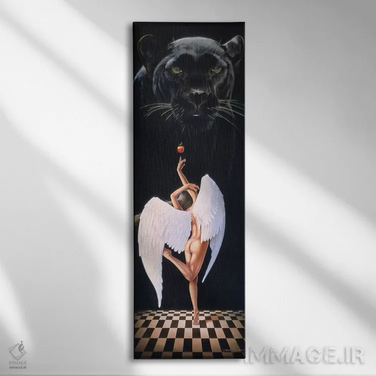 تابلو فرشتهٔ نگهبان اثر گرائیم استیونسون - نمای روبهرو روی دیوار