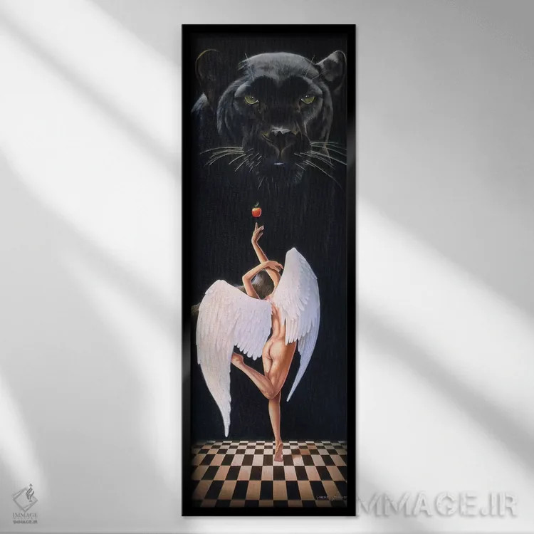 تابلو فرشتهٔ نگهبان اثر گرائیم استیونسون - نمای قابدار مشکی