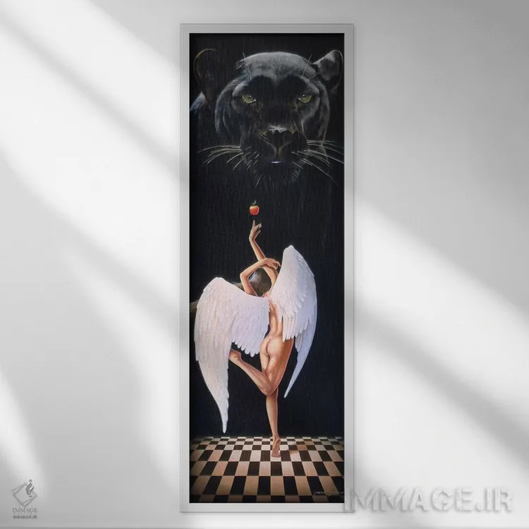 تابلو فرشتهٔ نگهبان اثر گرائیم استیونسون - نمای قابدار سفید