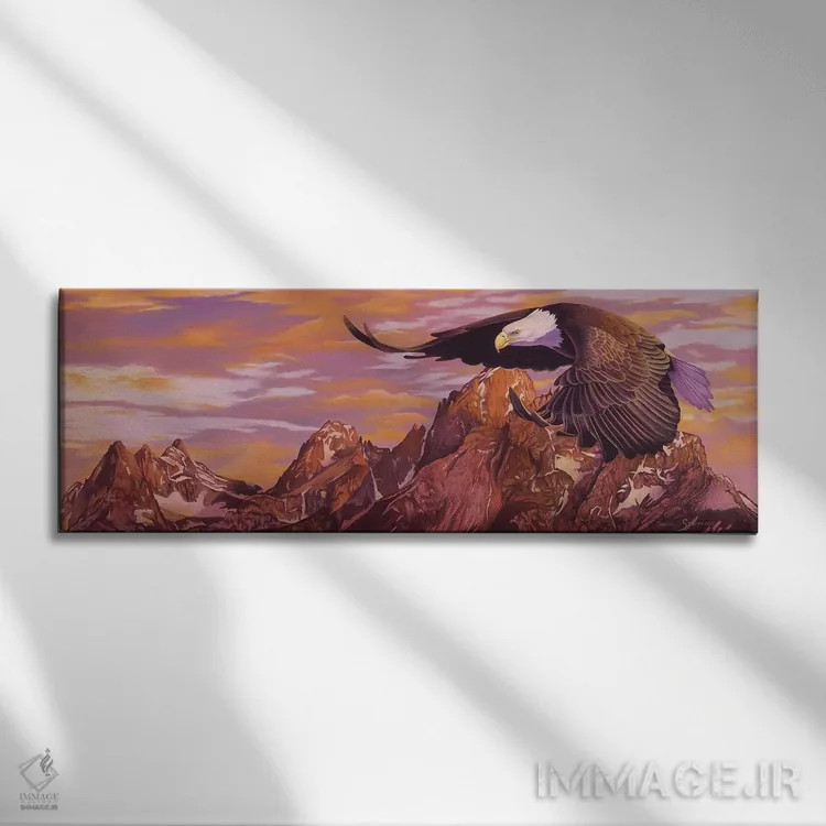 تابلو شکوه تتون (کوهستان آمریکا) اثر گرائیم استیونسون - نمای روبهرو روی دیوار