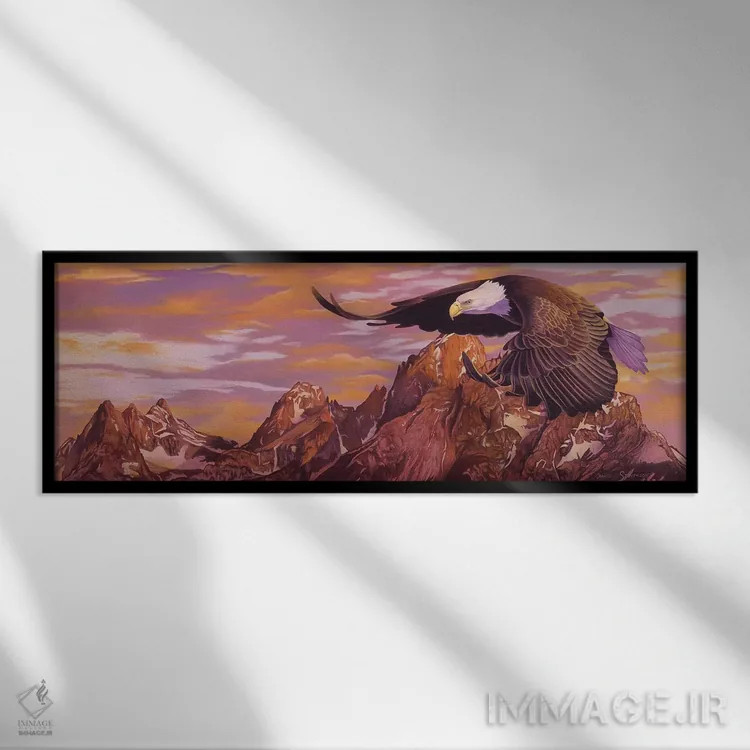 تابلو شکوه تتون (کوهستان آمریکا) اثر گرائیم استیونسون - نمای قابدار مشکی