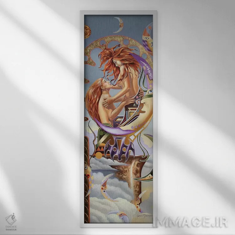 تابلو شکارچی زن اثر گرائیم استیونسون - نمای قابدار سفید