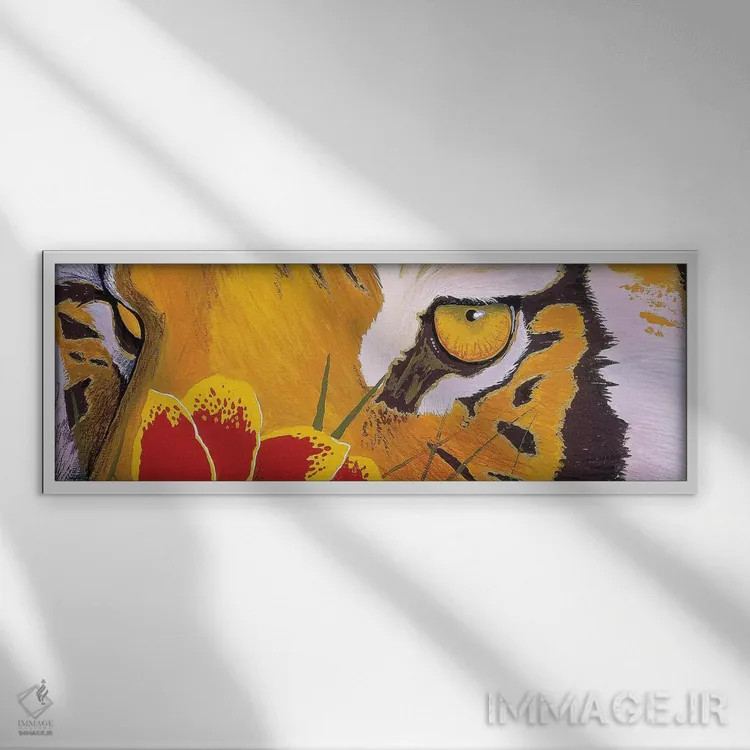 تابلو چشم ببر اثر گرائیم استیونسون - نمای قابدار سفید