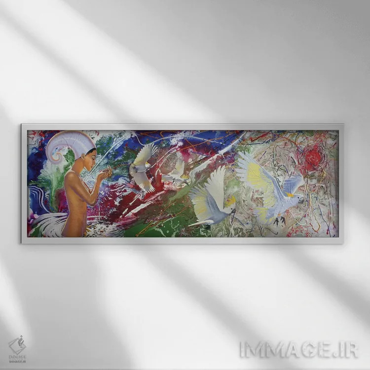 تابلو آب یعنی زندگی اثر گرائیم استیونسون - نمای قابدار سفید