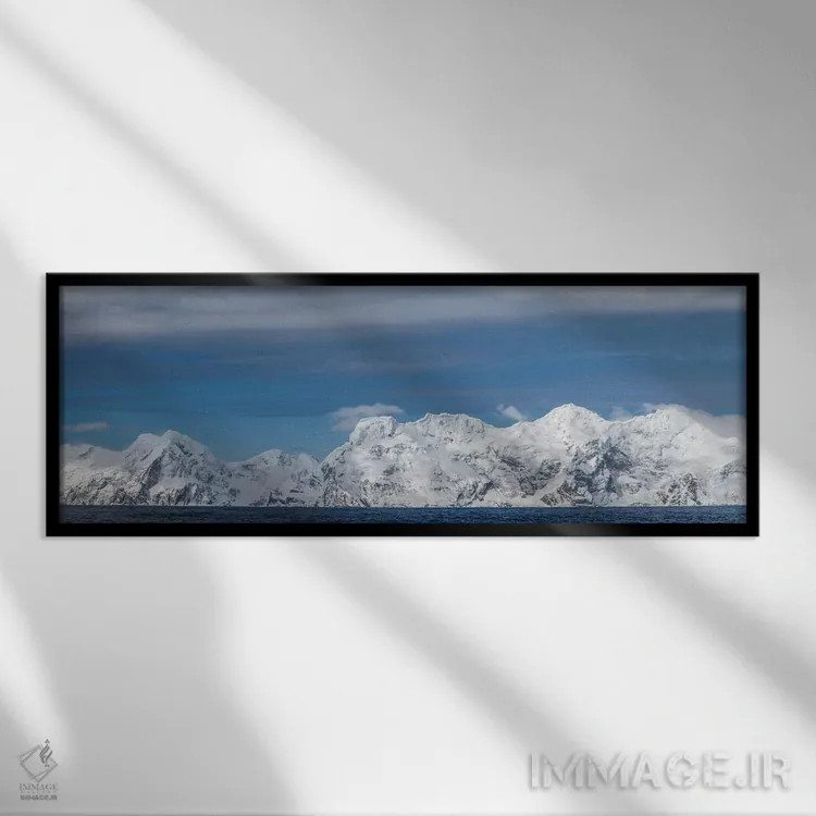 تابلو Elephant Island, panorama,جنوبگان، جزیره فیل، پانوراما اثر جورج تئودور - نمای قابدار مشکی