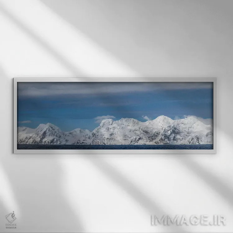 تابلو Elephant Island, panorama,جنوبگان، جزیره فیل، پانوراما اثر جورج تئودور - نمای قابدار سفید