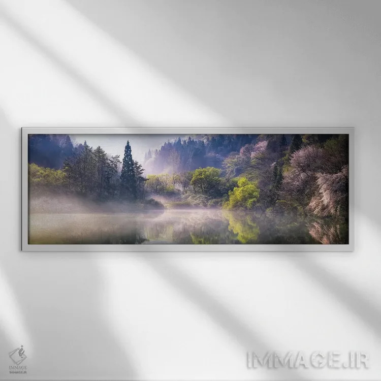 تابلو آرامش صبحگاهی اثر گوانگسوپ اوم - نمای قابدار سفید