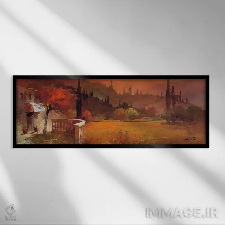تابلو توسکانی رمانتیک ۱ (ایتالیا) اثر ویلم هنراتس - نمای قابدار مشکی