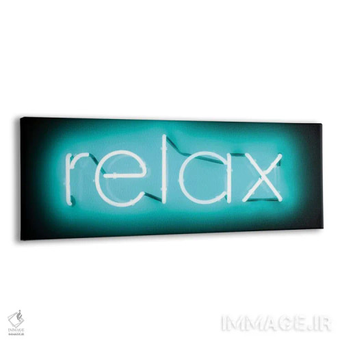 تابلو نئون آکوا آرام روی مشکی اثر هیلی کار - نمای پرسپکتیو محصول