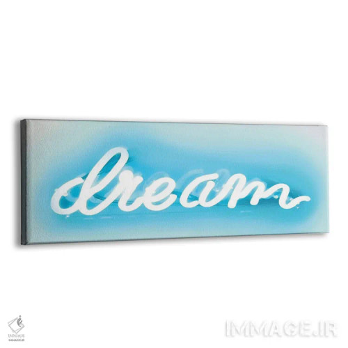 تابلو نئون رؤیا آکوا روی سفید اثر هیلی کار - نمای پرسپکتیو محصول