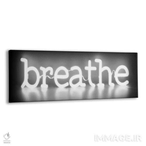 تابلو نئون نفس بکش سفید روی مشکی اثر هیلی کار - نمای پرسپکتیو محصول