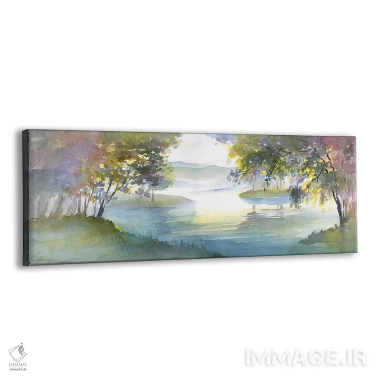 تابلو دریاچه پرپیچ و خم I اثر ترزا هایدل - نمای پرسپکتیو محصول