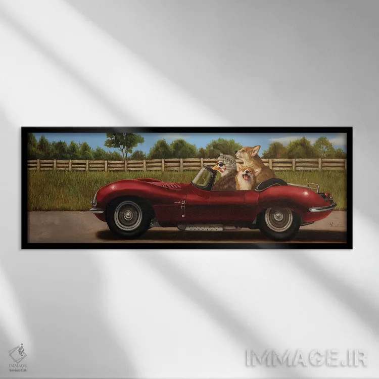 تابلو رانندگی در حومه اثر لوسیا هفرنان - نمای قابدار مشکی