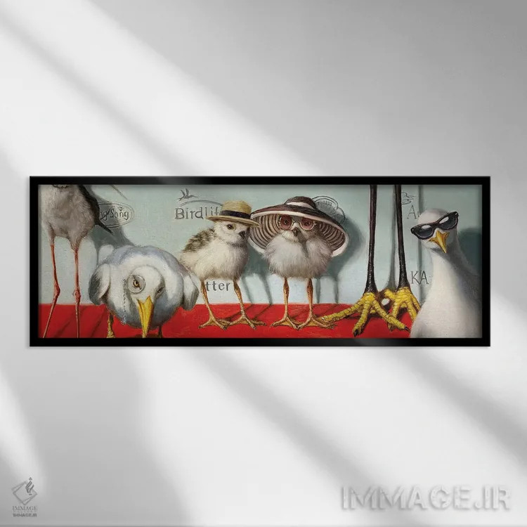 تابلو جوجههای همپتون اثر لوسیا هفرنان - نمای قابدار مشکی