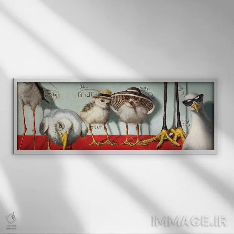 تابلو جوجههای همپتون اثر لوسیا هفرنان - نمای قابدار سفید